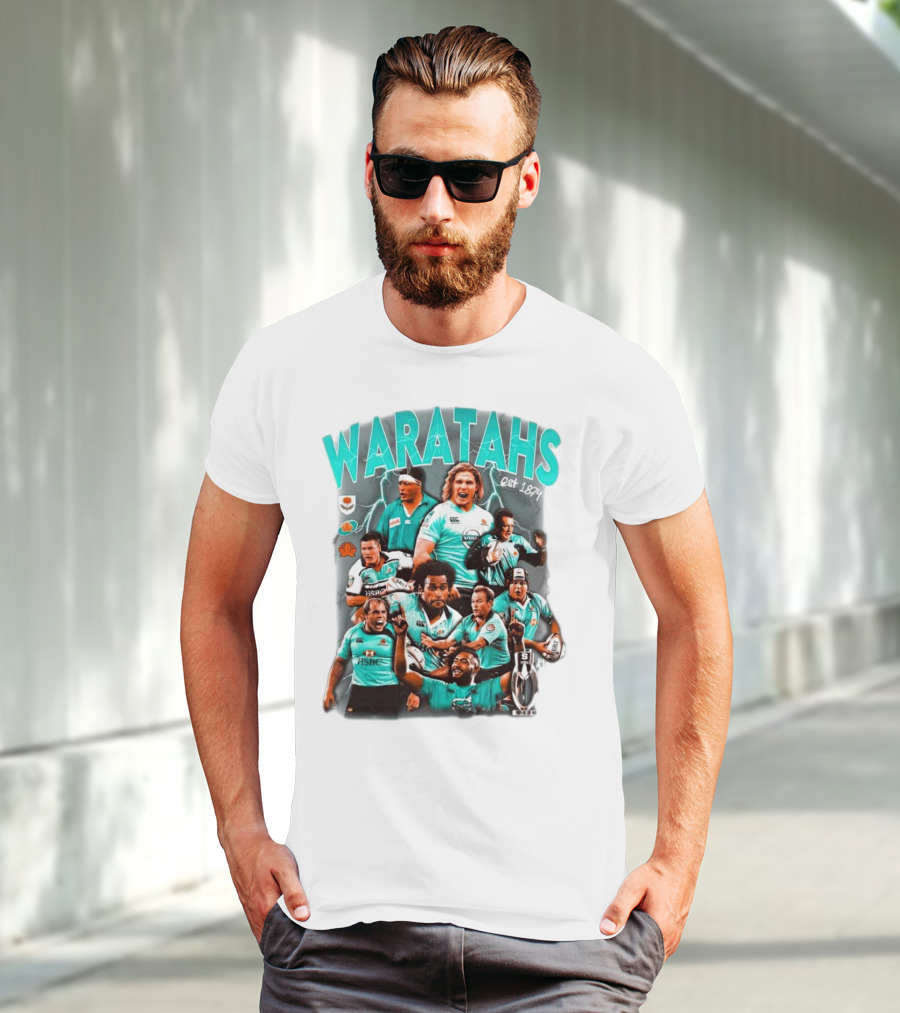 Waratahs Est 1874 Rugby Legends Portrait Featuring HSBC Team Players T-Shirt