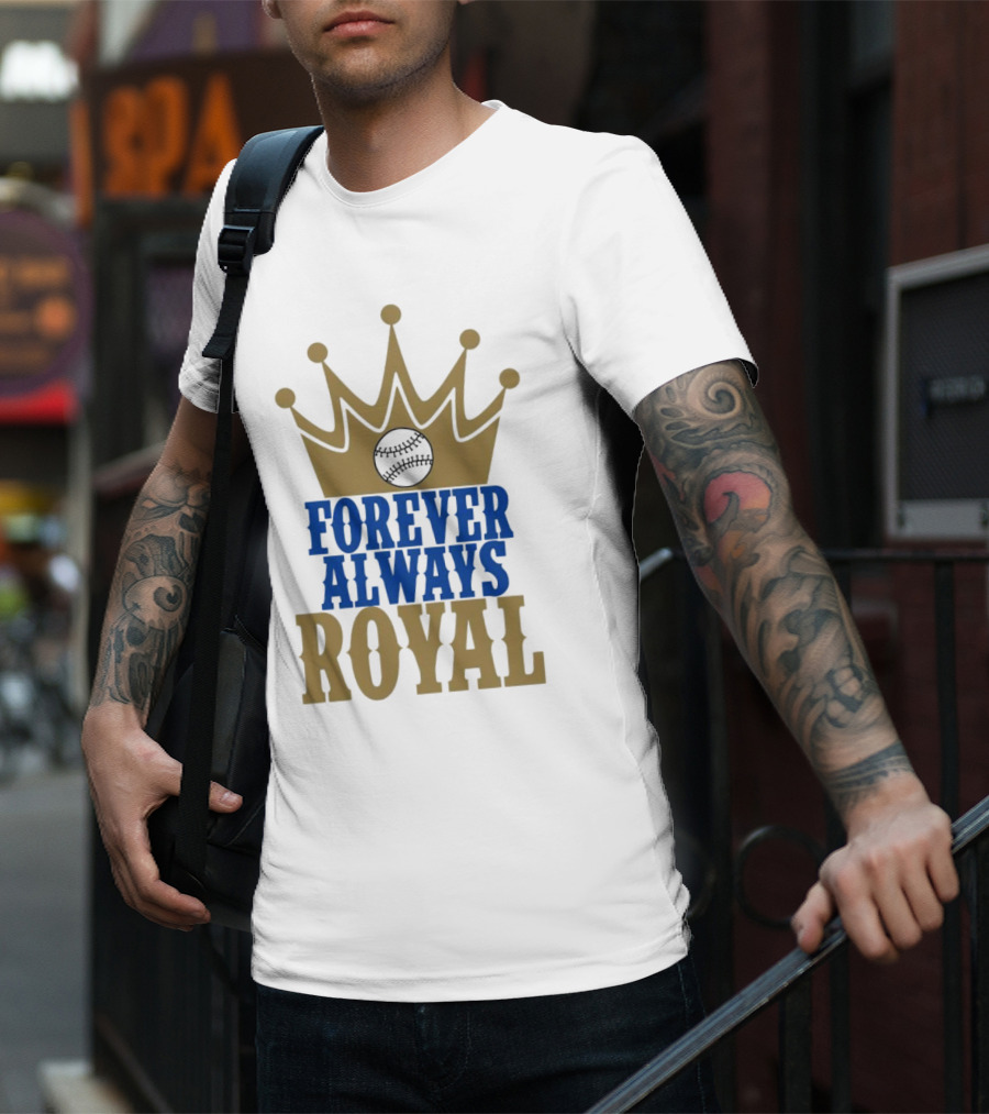 Forever Always Royal Crown Baseball T-Shirt