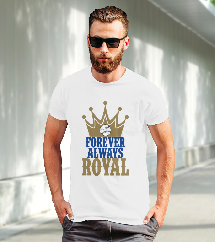 Forever Always Royal Crown Baseball T-Shirt