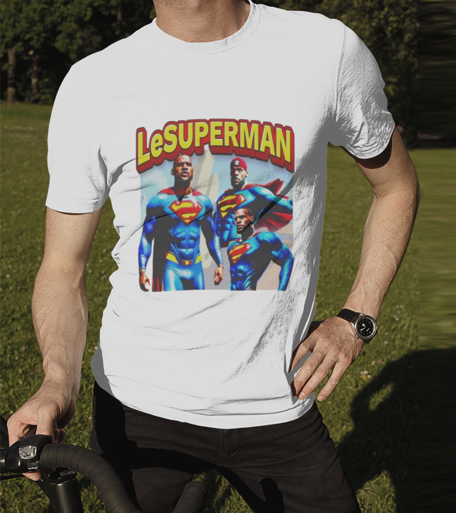 LeSuperman Lebron James Superman Trio Heroic Pose T-Shirt