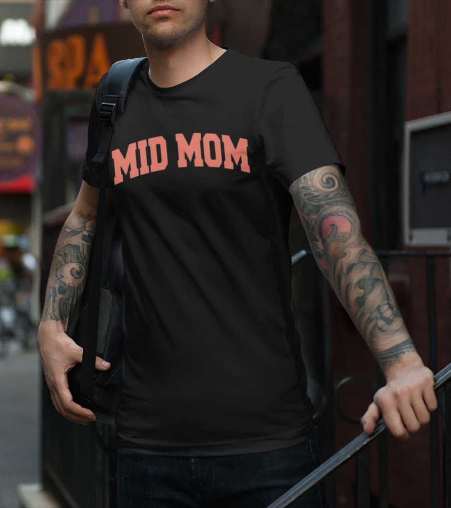 MID MOM Vintage Sports Typography T-Shirt
