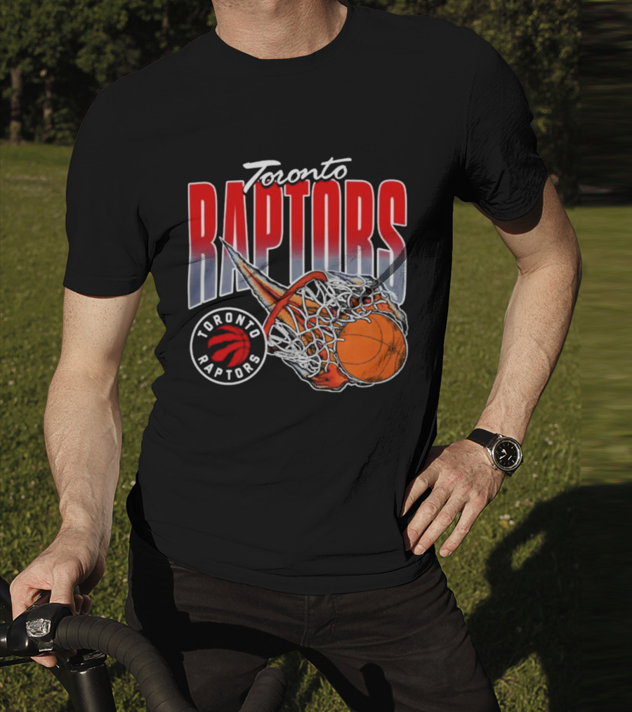 Toronto Raptors Basketball Flaming Net T-Shirt