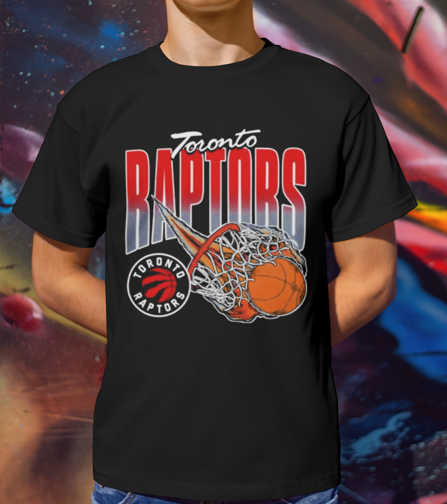 Toronto Raptors Basketball Flaming Net T-Shirt