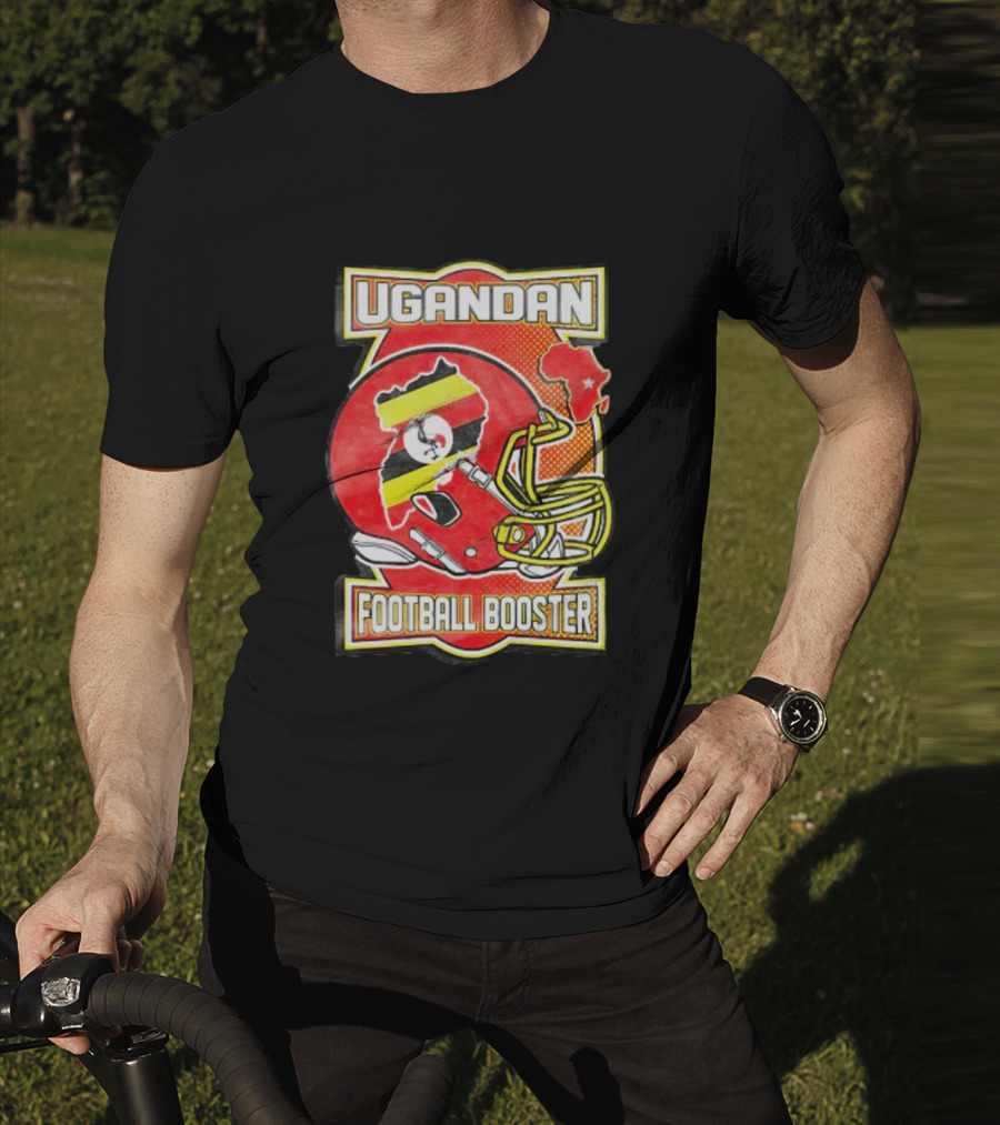 UGANDAN Football Booster Africa Map Flag Helmet T-Shirt