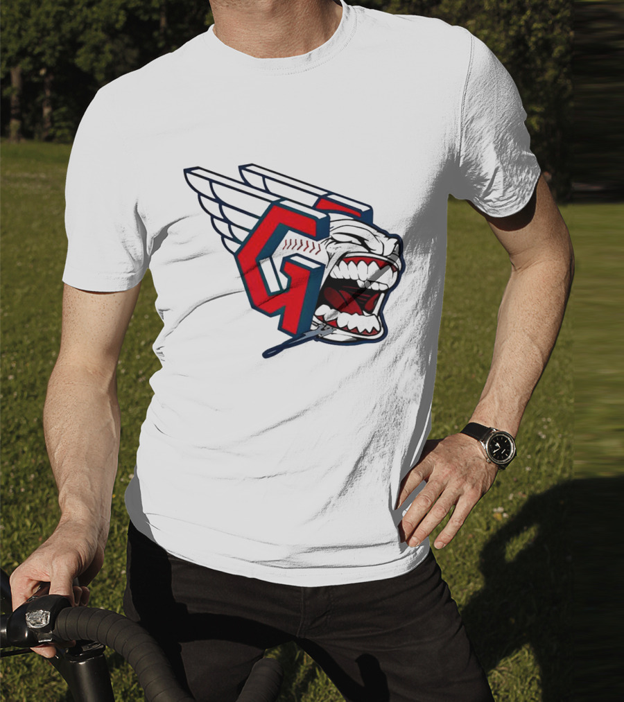 Cleveland Guardians Wings Logo With Fierce Expression T-Shirt
