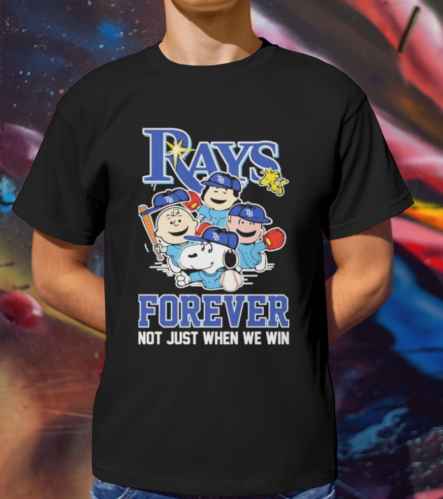 Tampa Bay Rays Peanuts Characters Baseball Forever Not Just When We Win T-Shirt
