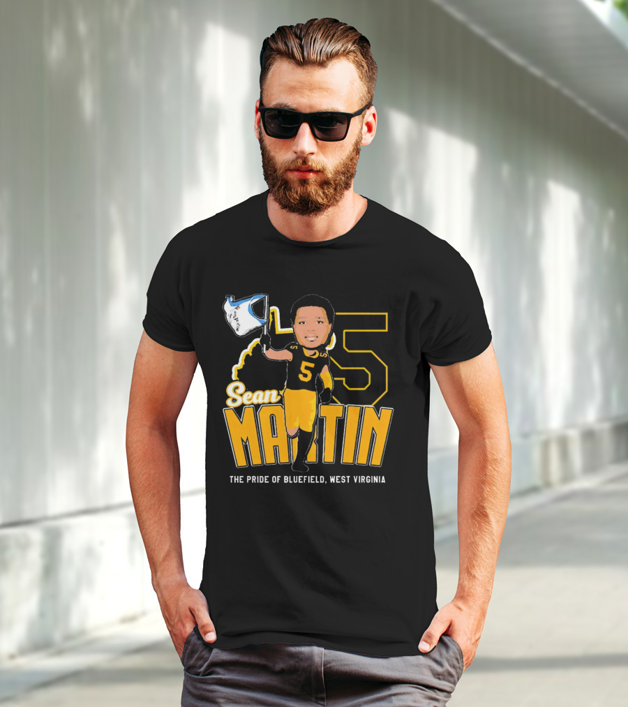 Sean Martin Number 5 The Pride Of Bluefield West Virginia Mountaineers Football T-Shirt
