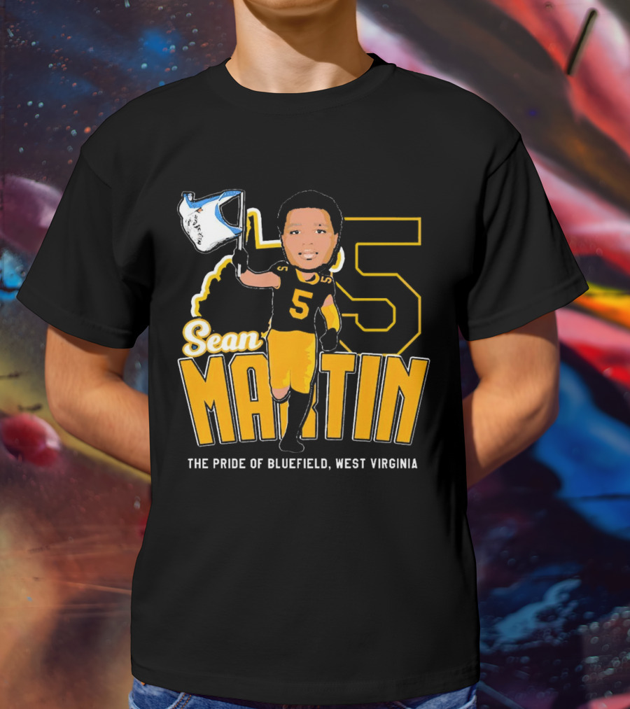Sean Martin Number 5 The Pride Of Bluefield West Virginia Mountaineers Football T-Shirt