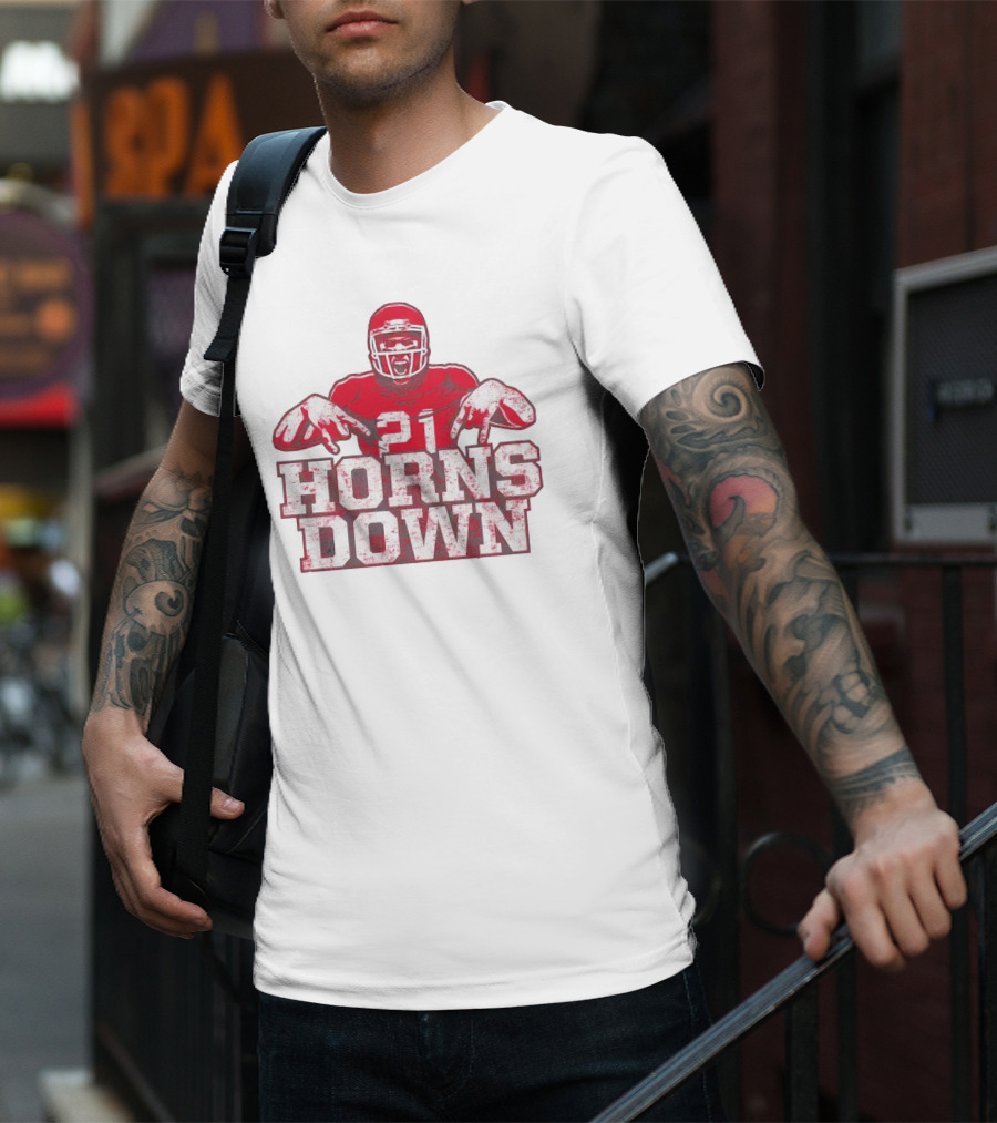 21 Horns Down Arkansas Razorbacks Football T-Shirt