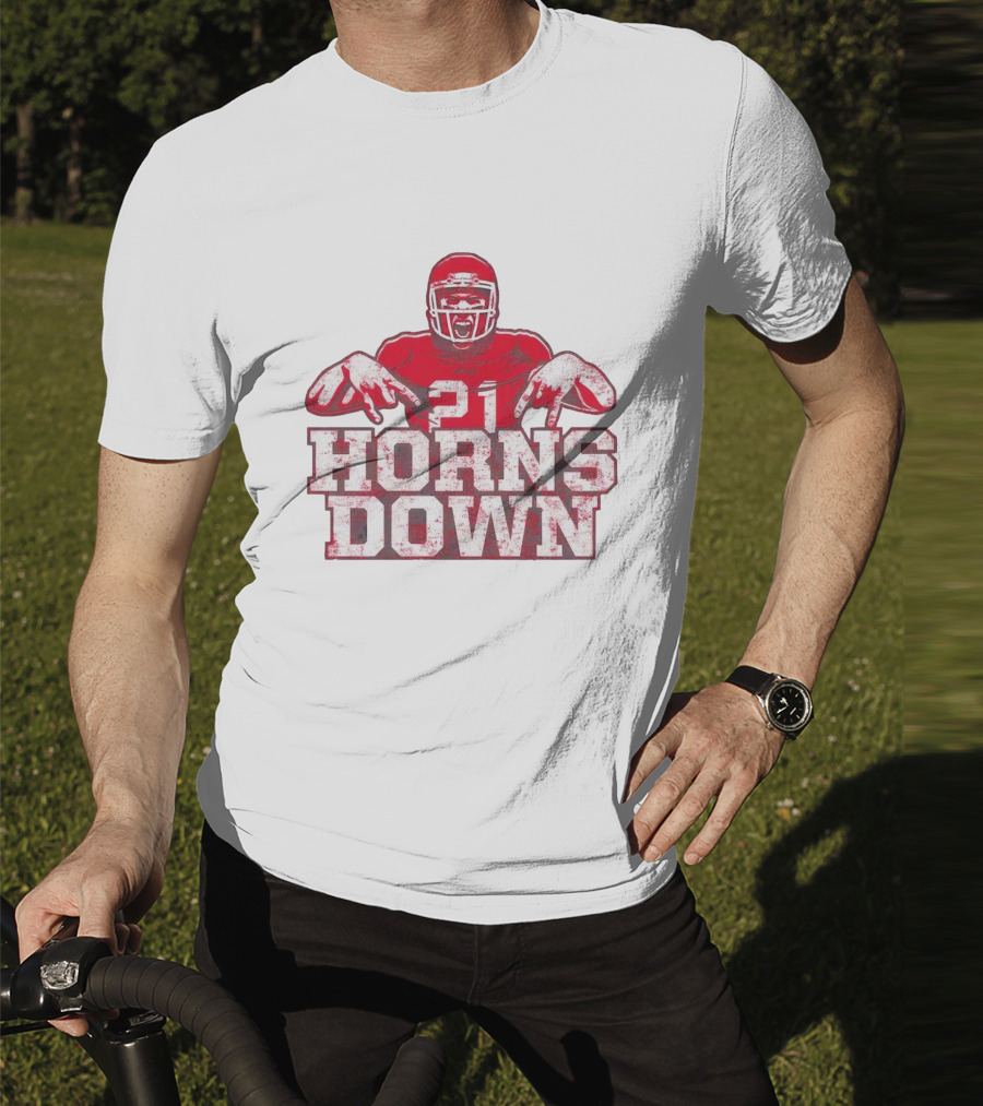 21 Horns Down Arkansas Razorbacks Football T-Shirt