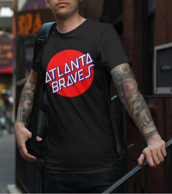 Matt Olson Santa Cruz Skateboards Atlanta Braves Logo Red Circle T-Shirt