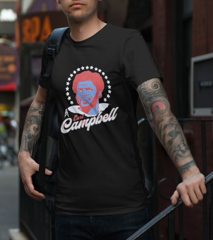 Earl Campbell Houston Oilers Retro Football Icon Stars T-Shirt