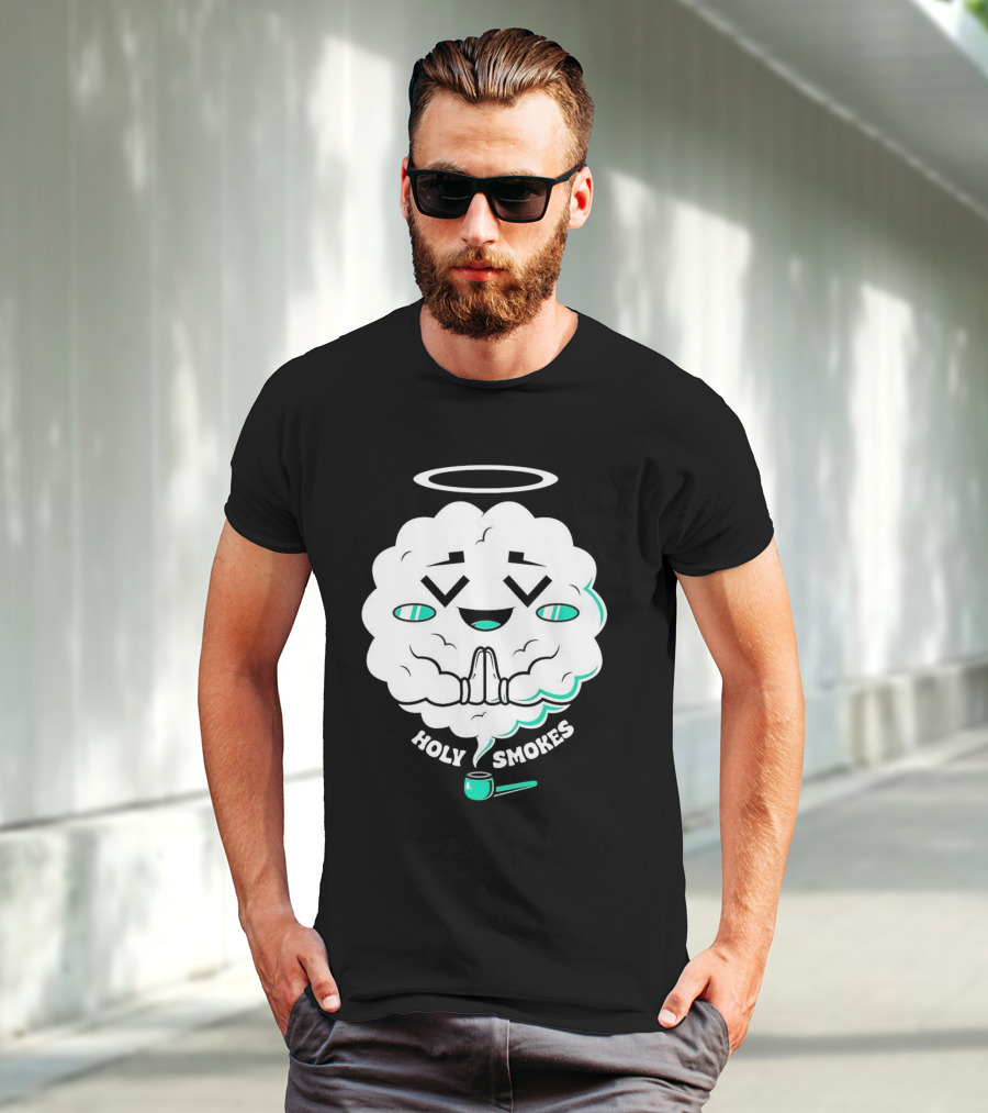 Holy Smokes Cloud With Halo And Pipe T-Shirt