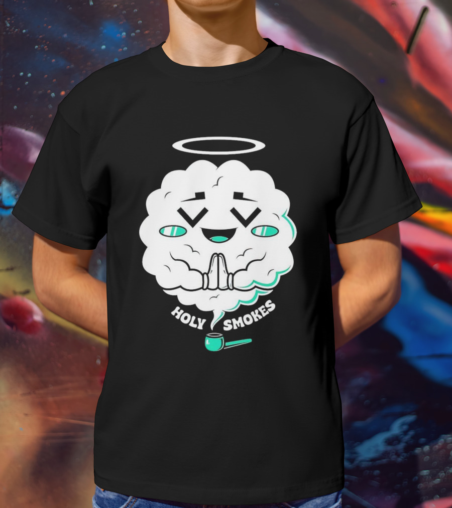 Holy Smokes Cloud With Halo And Pipe T-Shirt