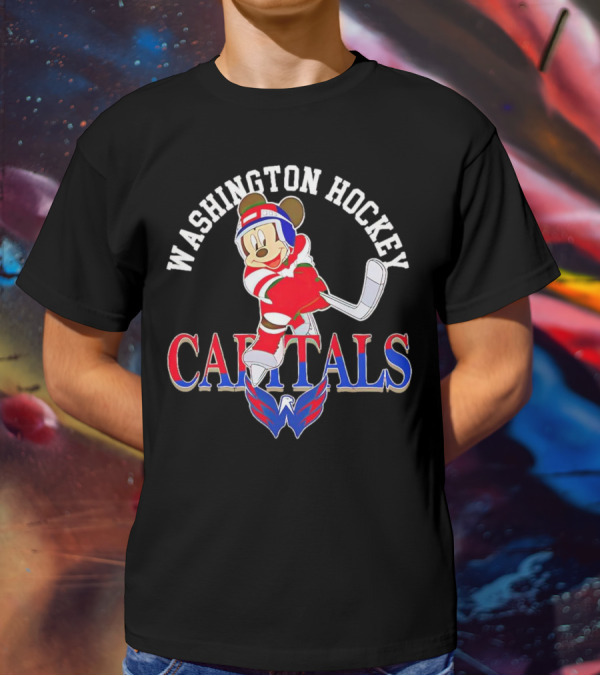 Washington Capitals Mickey Mouse Hockey Player T-Shirt
