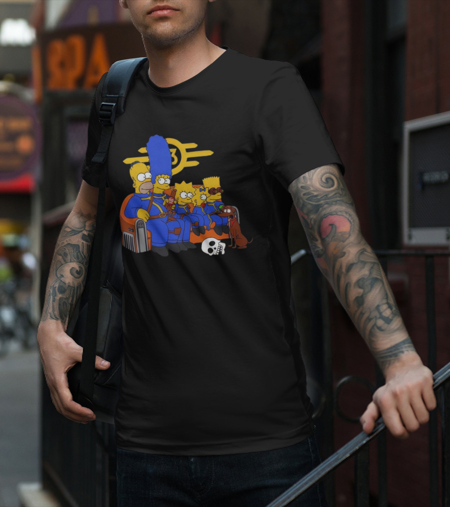 The Simpsons Fallout Vault-Tec Nuclear Family Crossover T-Shirt