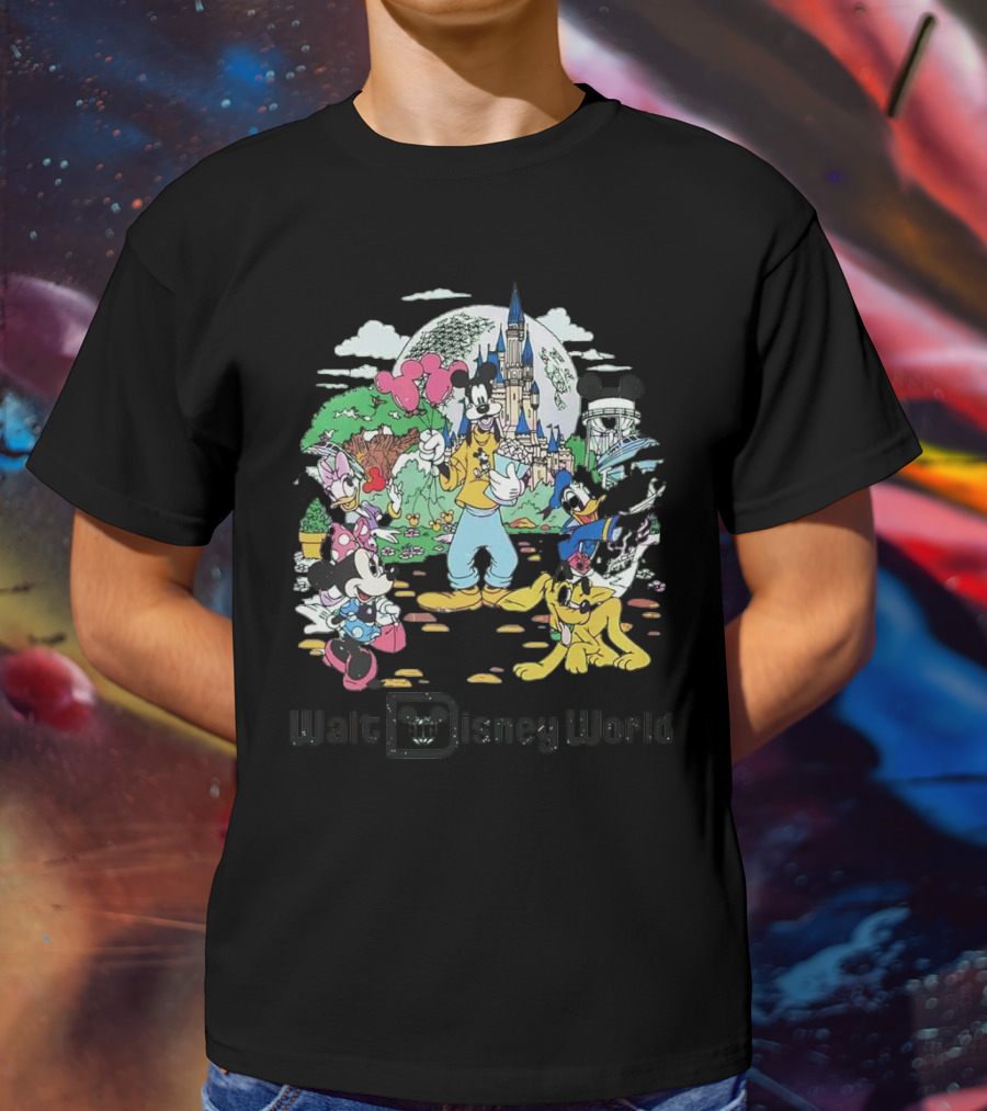 Walt Disney World Mickey Mouse And Friends In Front Of Castle T-Shirt
