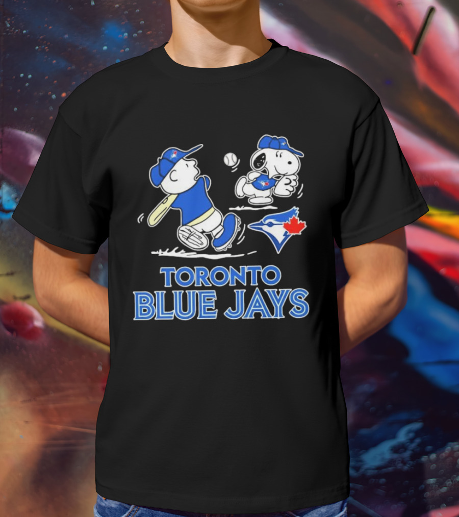Toronto Blue Jays Charlie Brown Snoopy Baseball Peanuts MLB Collaboration T-Shirt