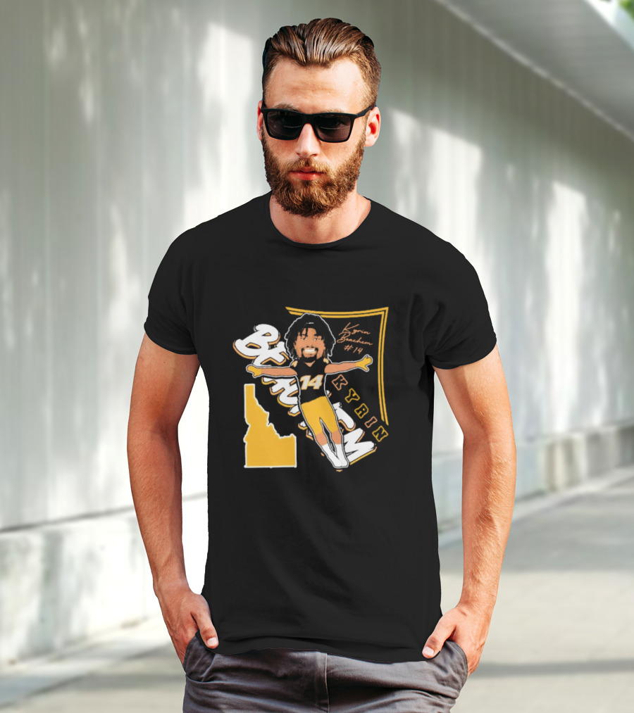 Kyrin Beachem #14 Idaho Vandals Football Kyrin Signature T-Shirt