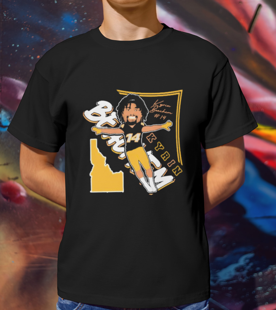 Kyrin Beachem #14 Idaho Vandals Football Kyrin Signature T-Shirt