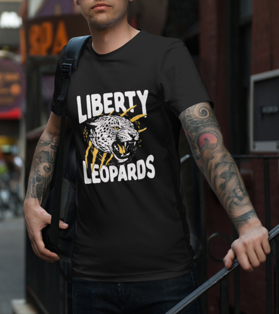 LIBERTY LEOPARDS Fierce Leopards Head With Claw Marks T-Shirt