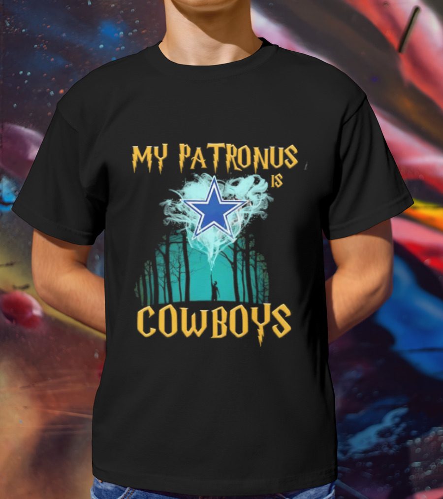 My Patronus Is Dallas Cowboys Star With Deer In Forest Scene T-Shirt