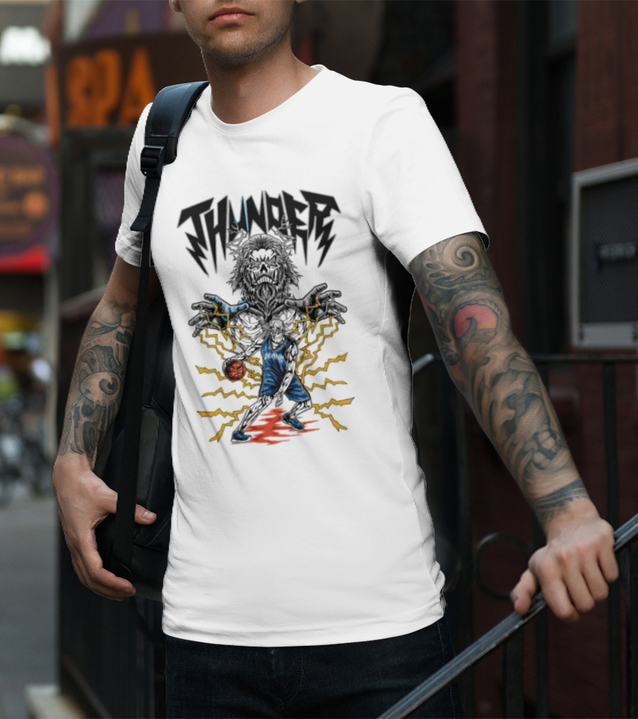 THUNDER Basketball Skeleton Power Burst T-Shirt