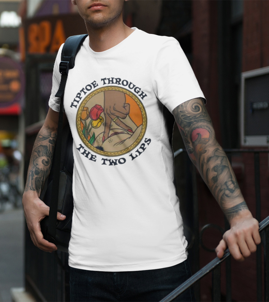 Tiptoe Through The Two Lips With Tulips And Hand Gesture T-Shirt