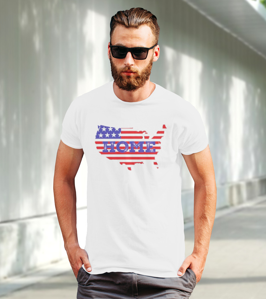 USA Map Flag Home T-Shirt