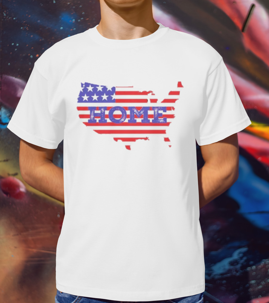 USA Map Flag Home T-Shirt