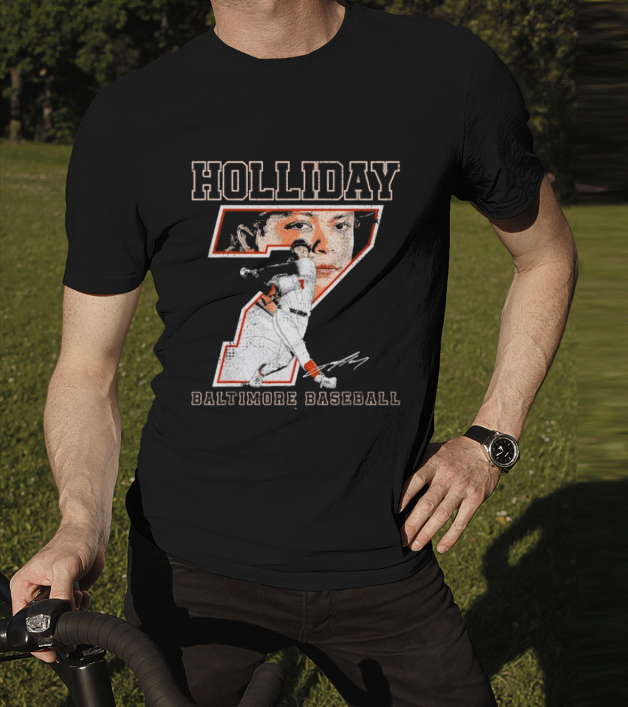 Holliday Number 7 Baltimore Baseball Signature T-Shirt