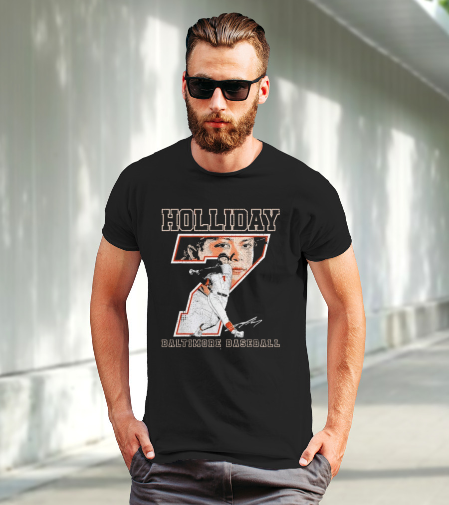 Holliday Number 7 Baltimore Baseball Signature T-Shirt