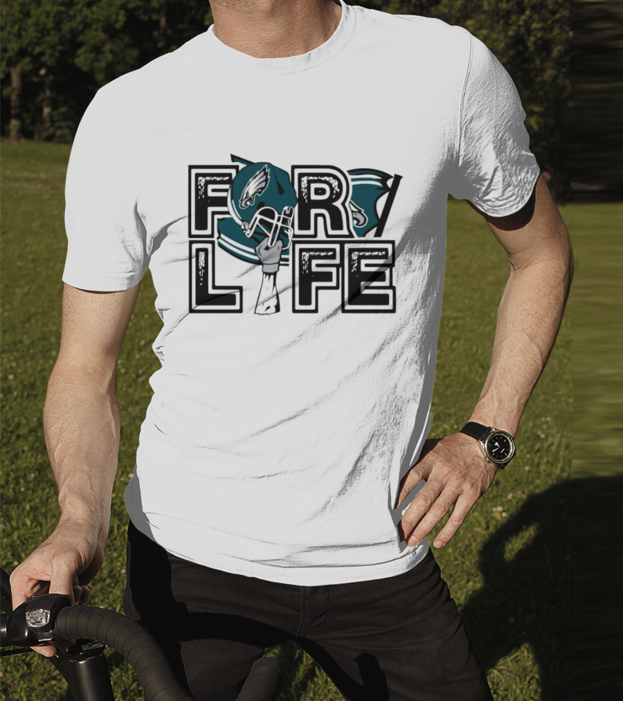 Philadelphia Eagles Helmet Wings For Life NFL T-Shirt