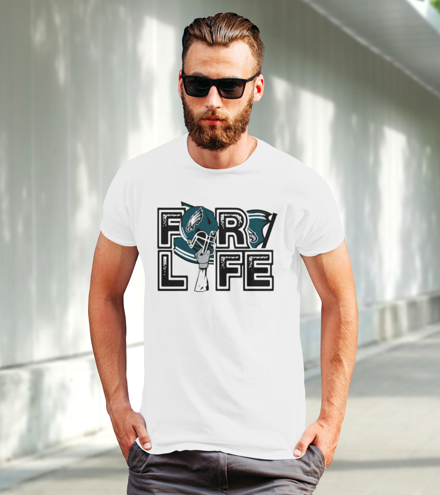 Philadelphia Eagles Helmet Wings For Life NFL T-Shirt