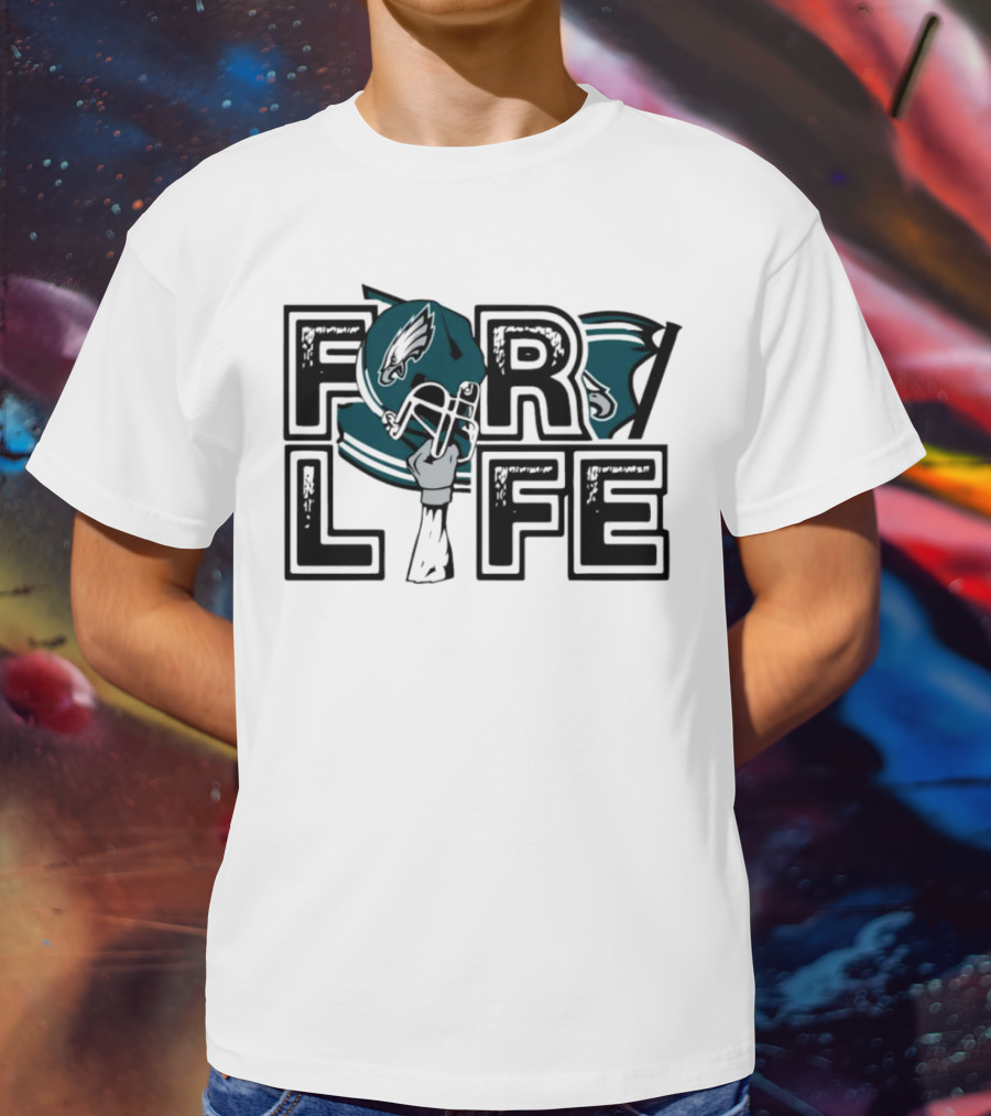 Philadelphia Eagles Helmet Wings For Life NFL T-Shirt