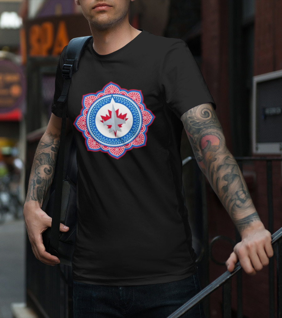 Winnipeg Jets Mandala Style South Asian T-Shirt