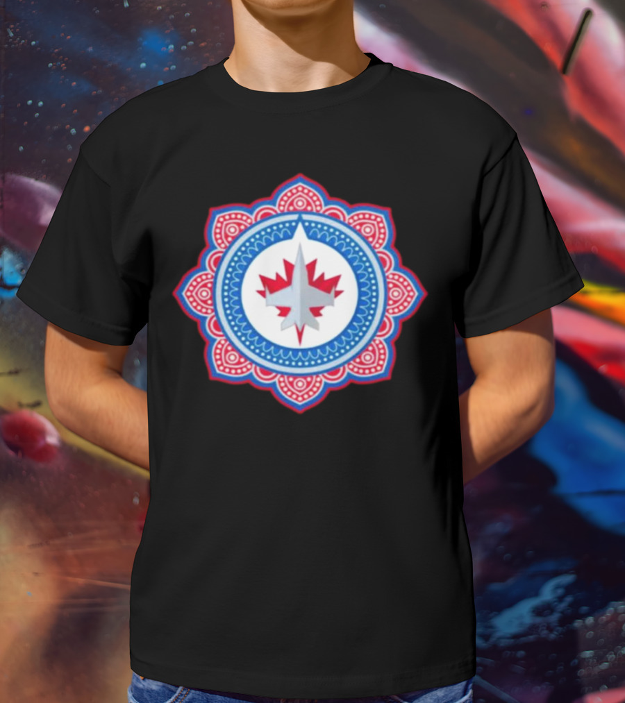 Winnipeg Jets Mandala Style South Asian T-Shirt
