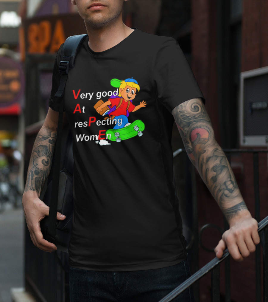VAPE Very Good At Respecting Women Skateboarding Boy T-Shirt