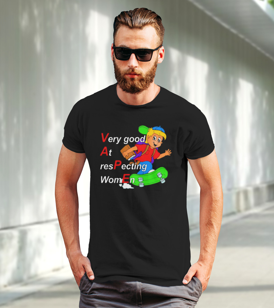 VAPE Very Good At Respecting Women Skateboarding Boy T-Shirt