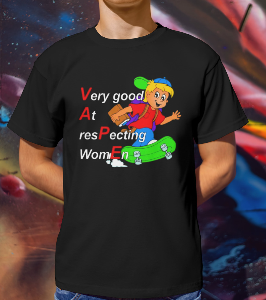 VAPE Very Good At Respecting Women Skateboarding Boy T-Shirt
