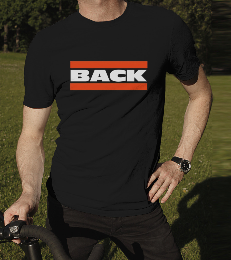 Chicago Bears Back Bold Text With Orange Stripes T-Shirt