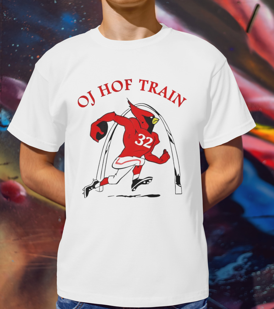 OJ HOF Train Arizona Cardinals 32 Football Rugged Bird T-Shirt