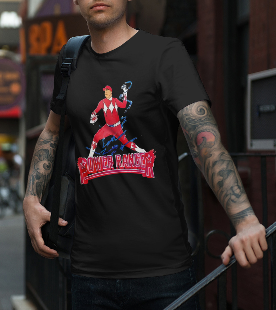 Ranger Suarez Phillies Baseball Power Ranger Red Action Uniform T-Shirt