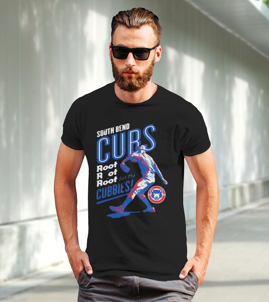 South Bend Cubs Root Root Root For The Cubbies Baseball Pitcher T-Shirt