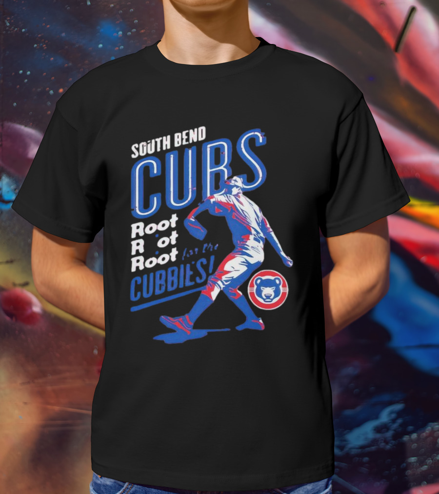 South Bend Cubs Root Root Root For The Cubbies Baseball Pitcher T-Shirt