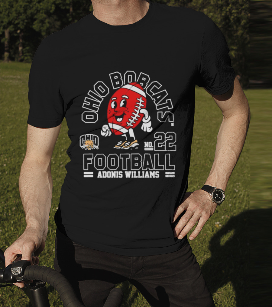 Ohio Bobcats Football No. 22 Adonis Williams T-Shirt