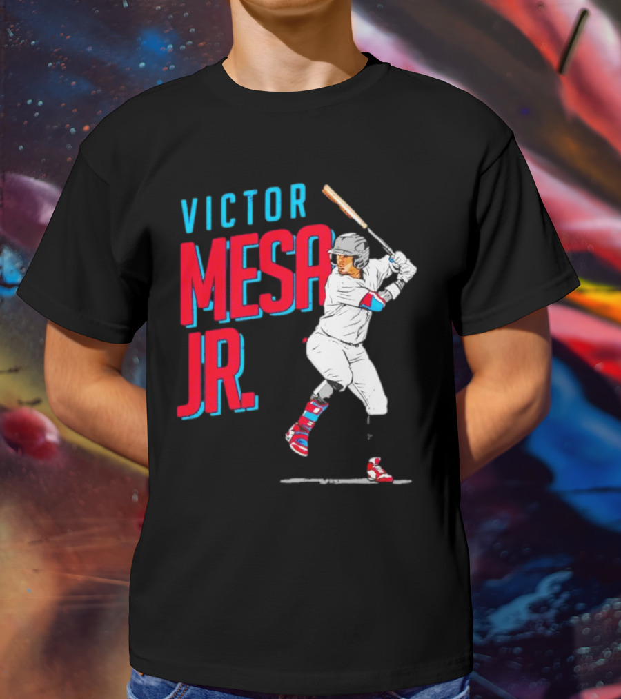 Victor Mesa Jr. Baseball Player With Bat And Colorful Socks T-Shirt