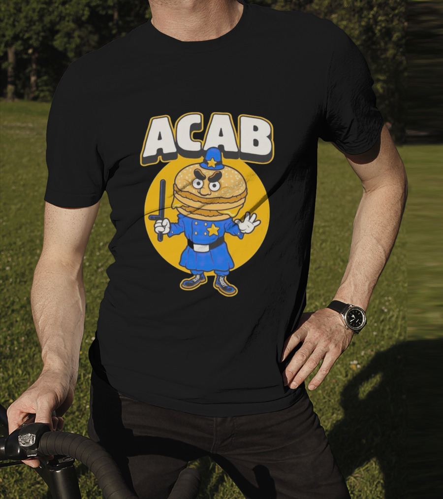 ACABurger Police Officer Burger Cartoon Character Iconic T-Shirt