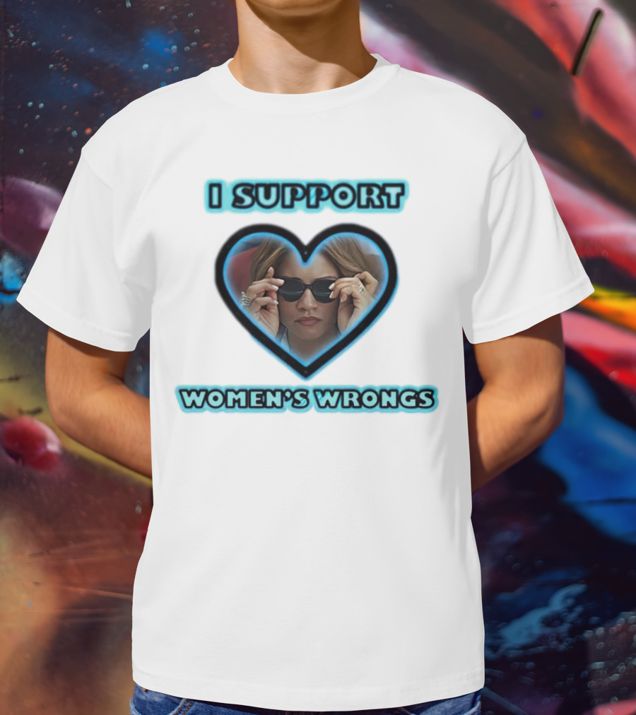 I Support Women’s Wrongs Heart Sunglasses T-Shirt