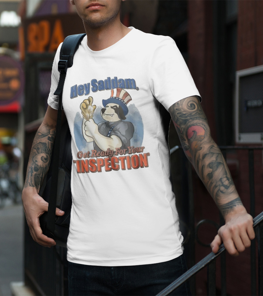 Hey Saddam Get Ready For Your Inspection Uncle Sam Dog Boxer Glove T-Shirt